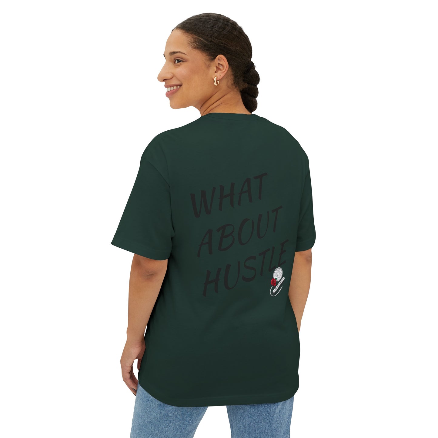Oversized What About Hustle T-Shirt. US.
