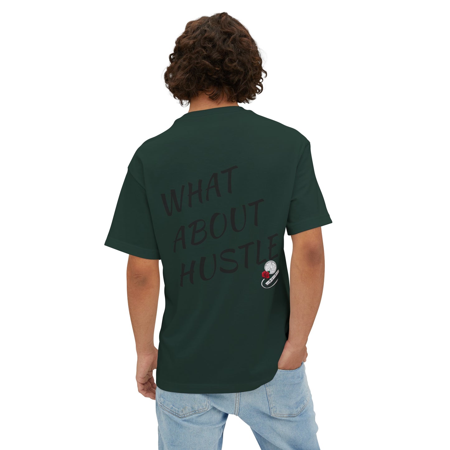 Oversized What About Hustle T-Shirt. US.