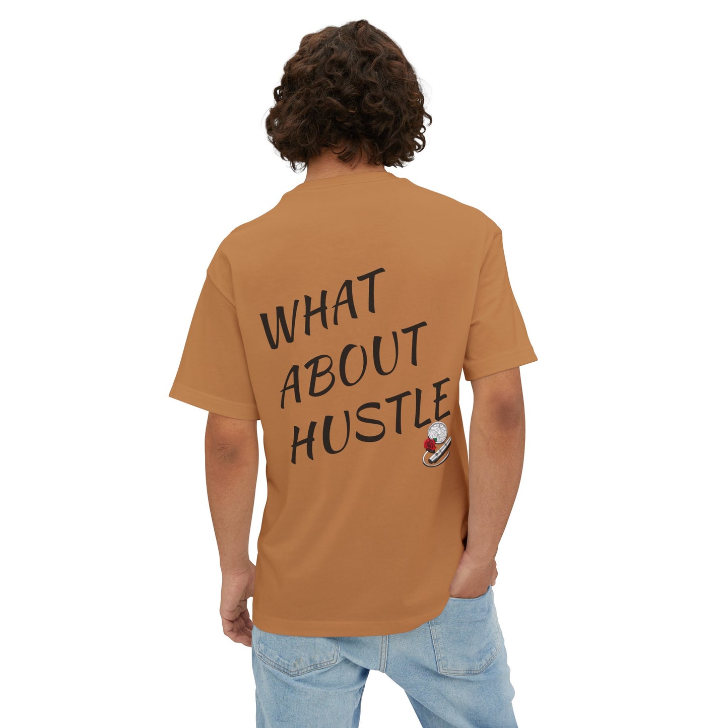 Oversized What About Hustle T-Shirt. US.
