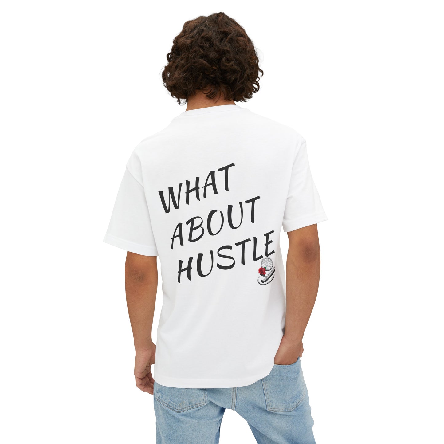 Oversized What About Hustle T-Shirt. US.